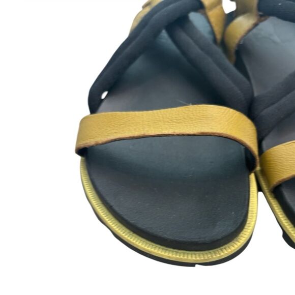 Sorel Leather Slingback Sandals Womens 7.5 Roaming Deacon Yellow Dioxide Gold - Picture 5 of 7